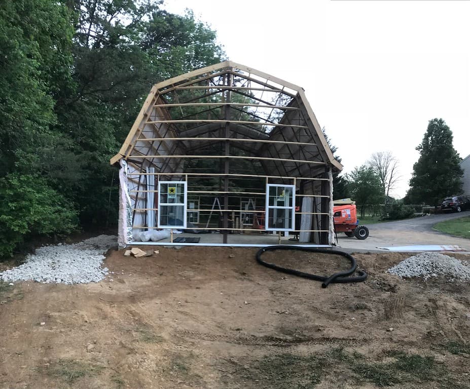 Gambrel-roof garage detail
